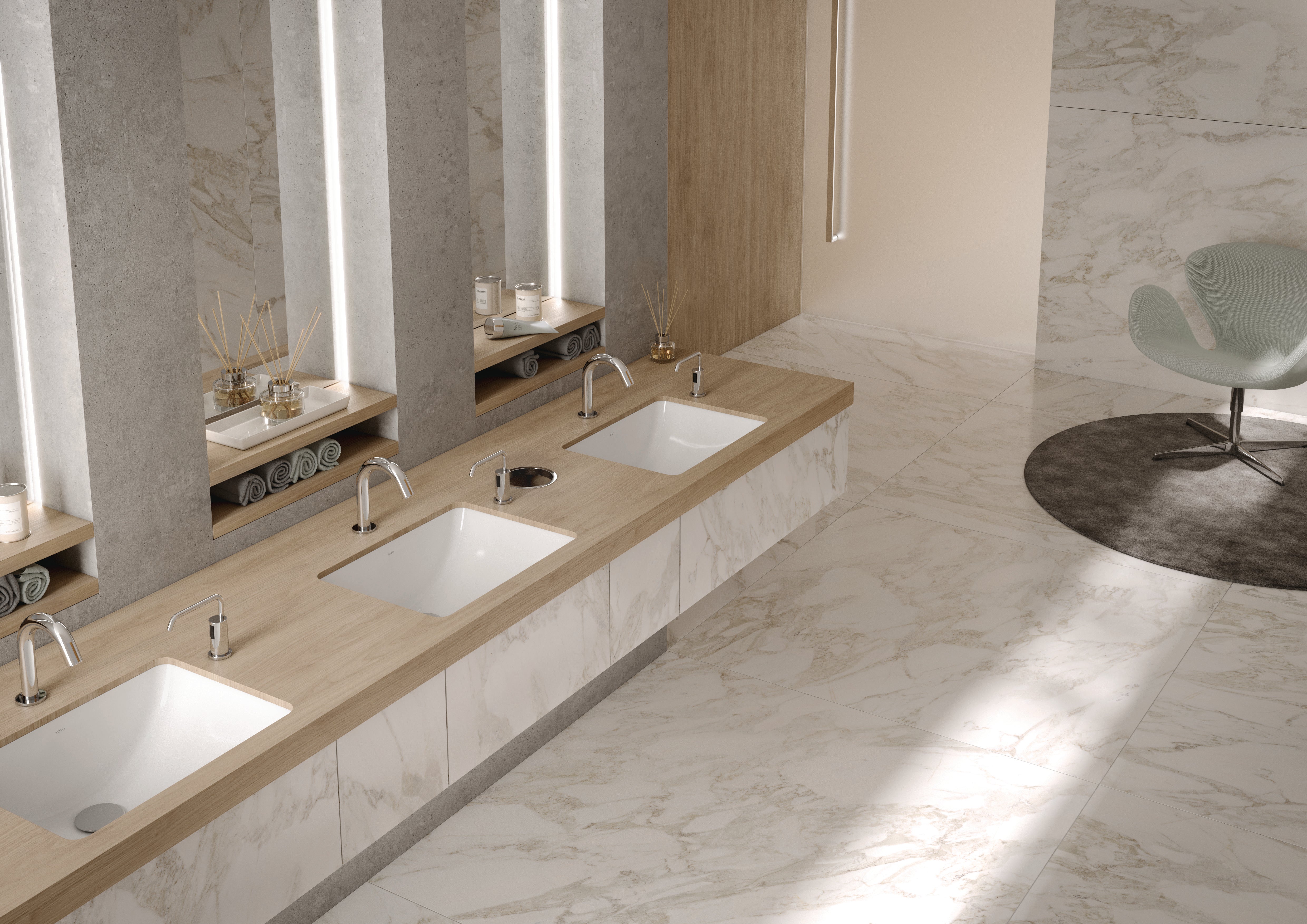 TOTO UNDERCOUNTER 500MM WASHBASIN SQUARE WITH OVERFLOW  WHITE