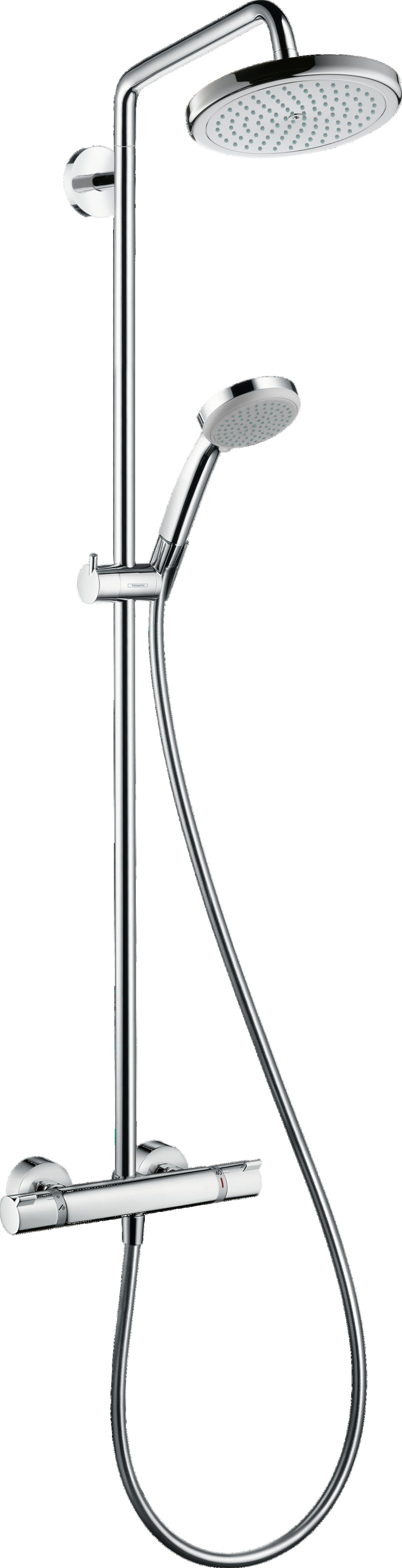 Croma Showerpipe 220 1jet EcoSmart with thermostatic shower mixer