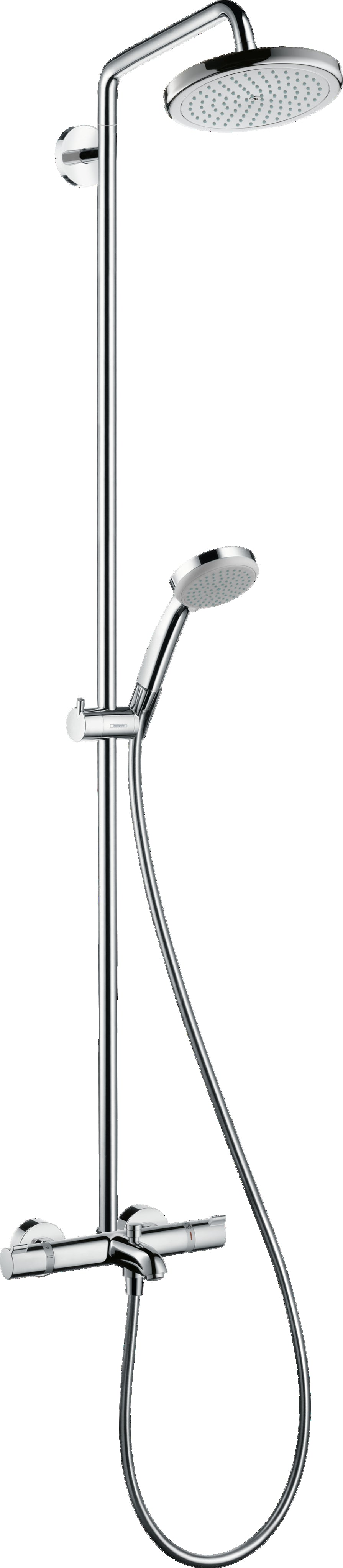 Croma Showerpipe 220 1jet with thermostatic bath mixer