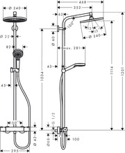 Crometta S Showerpipe 240 1jet with thermostatic shower mixer