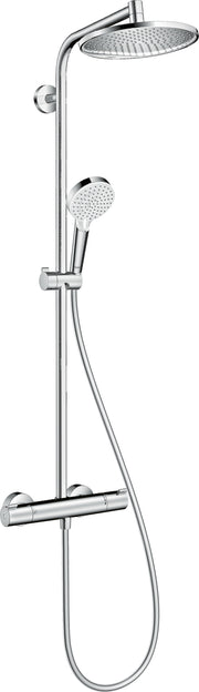Crometta S Showerpipe 240 1jet EcoSmart with thermostatic shower mixer