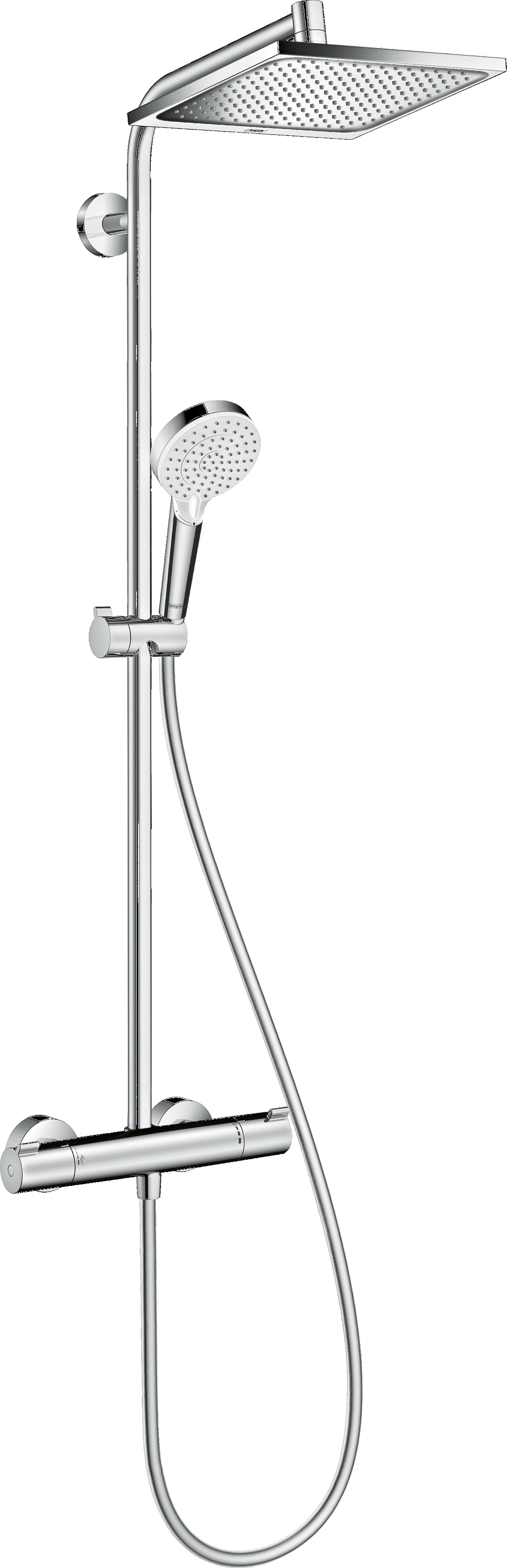 Crometta E Showerpipe 240 1jet EcoSmart with thermostatic shower mixer