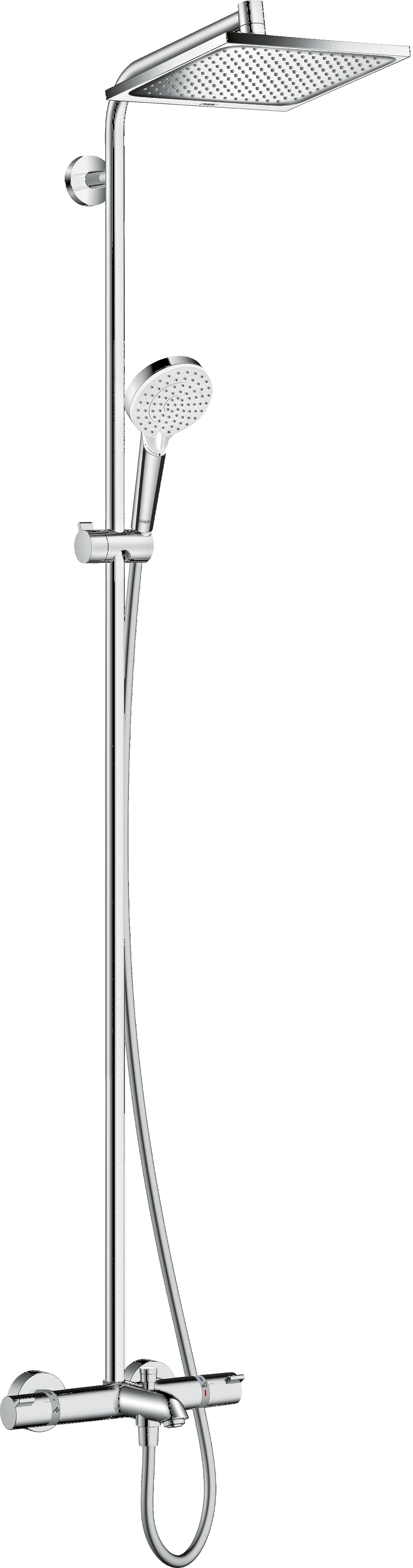 Crometta E Showerpipe 240 1jet with thermostatic bath mixer