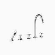 Vaia Five Hole Bath Mixer For Deck Mounting With Diverter Chrome