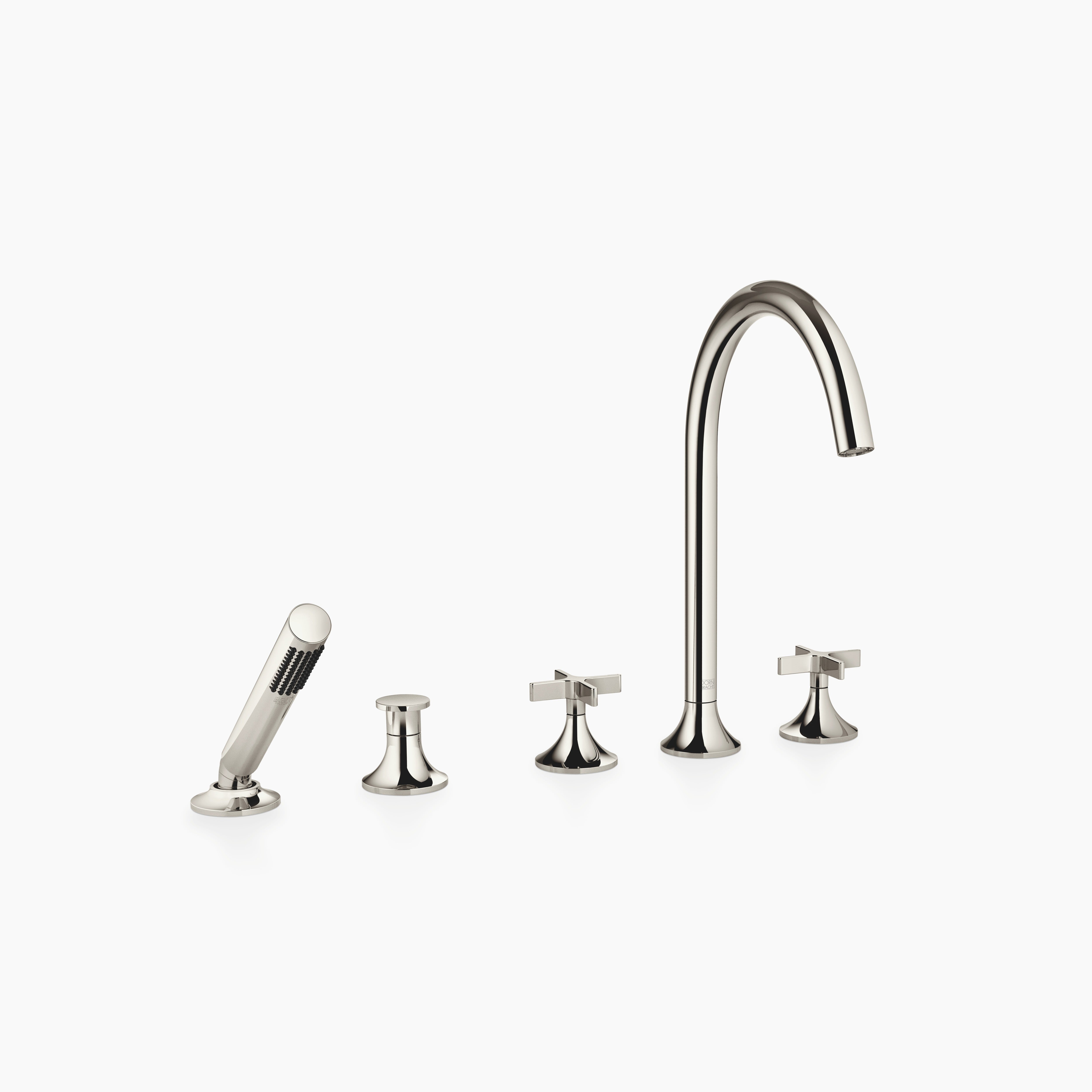 Vaia Five Hole Bath Mixer For Deck Mounting With Diverter Chrome