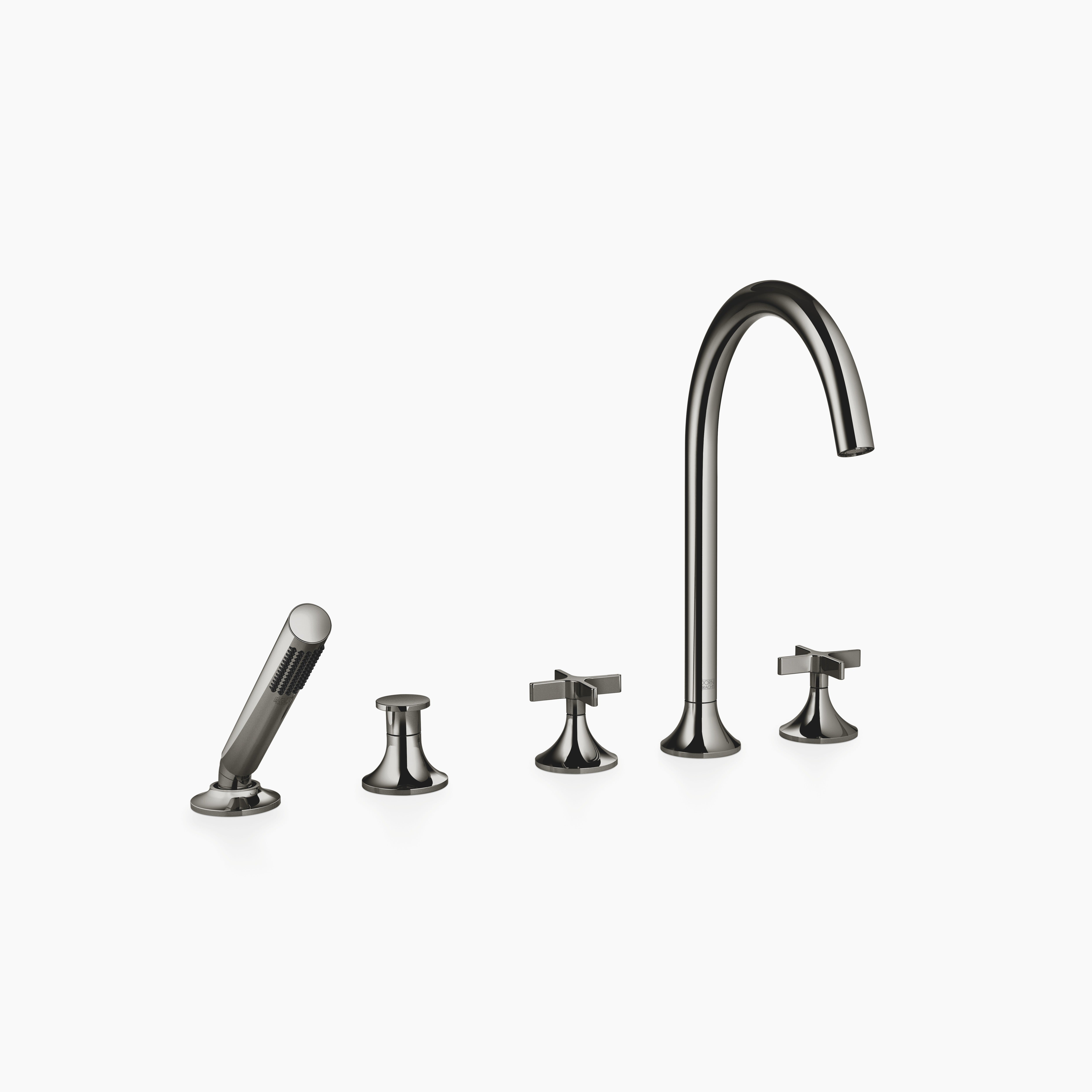Vaia Five Hole Bath Mixer For Deck Mounting With Diverter Chrome