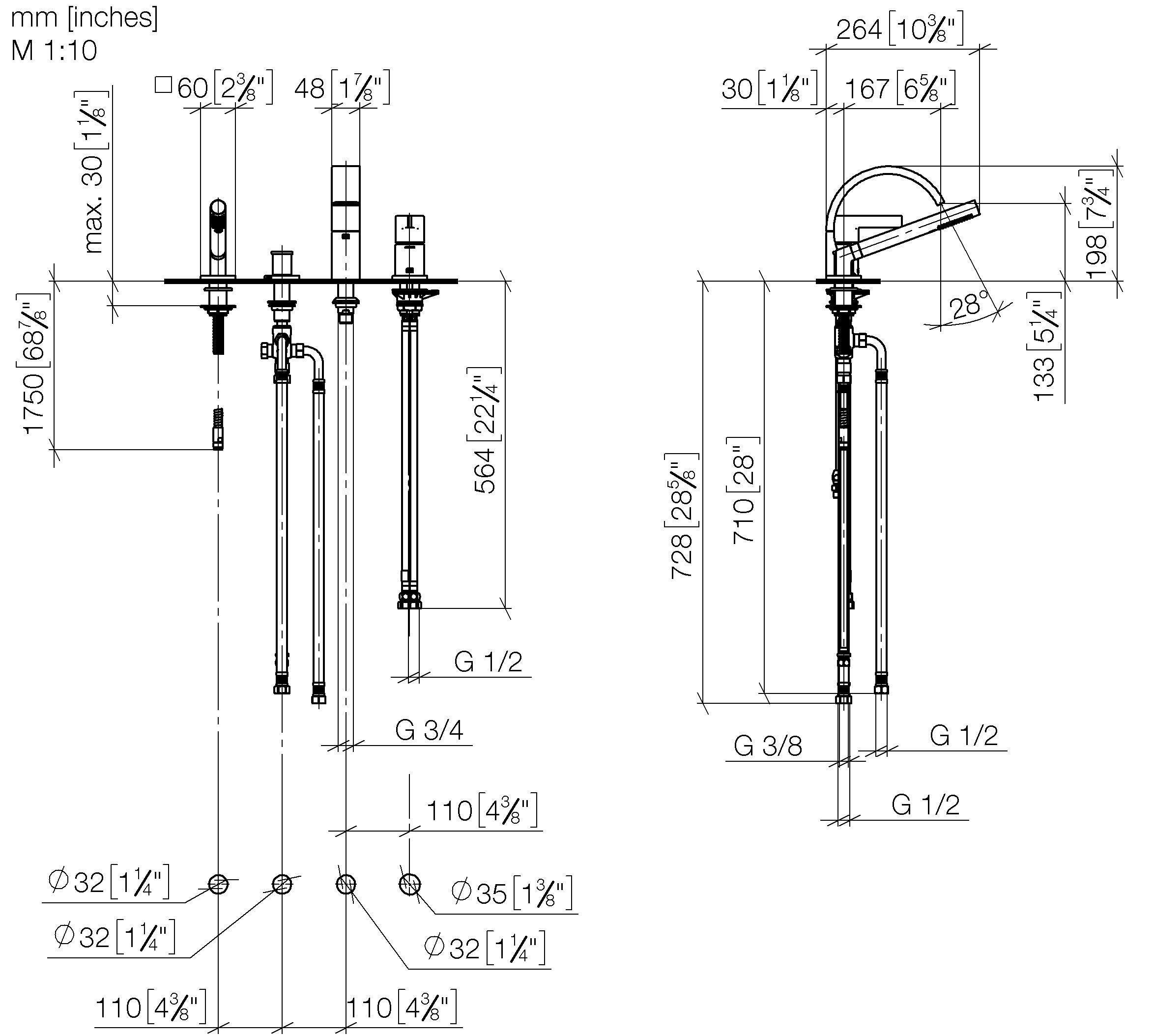 Cyo Bath Shower Set For Bath Rim Or Tile Edge Installation Chrome