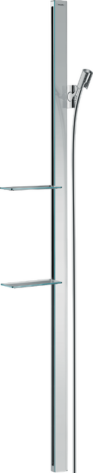 Unica Shower rail E 150 cm with Isiflex shower hose 160 cm and shelves