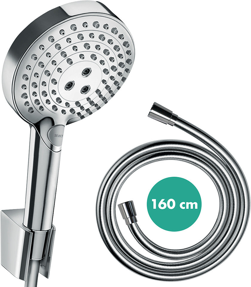 Raindance Select S Shower holder set 120 3jet PowderRain with shower hose 160 cm