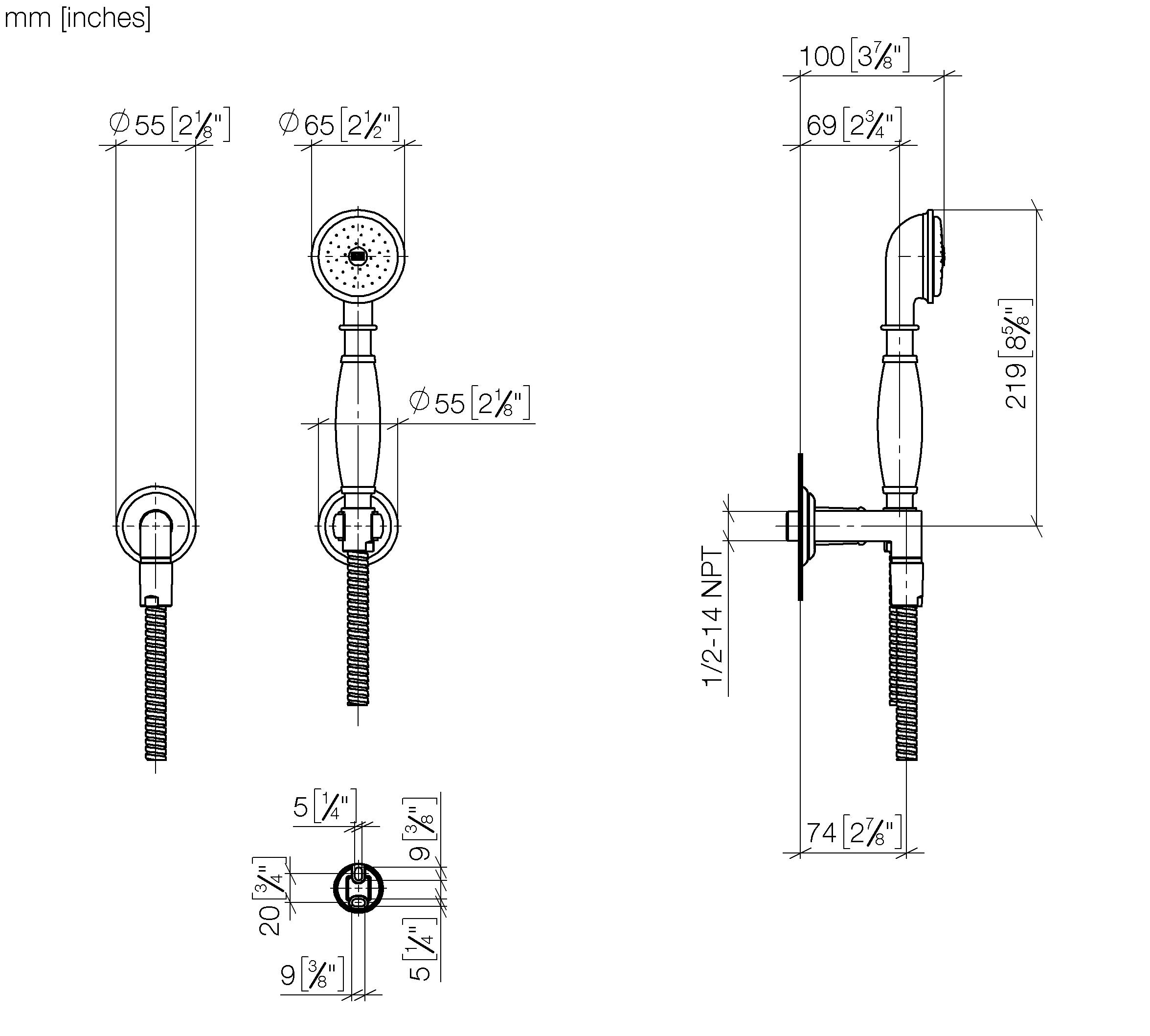 Madison Hand Shower Set With Individual Rosettes Chrome