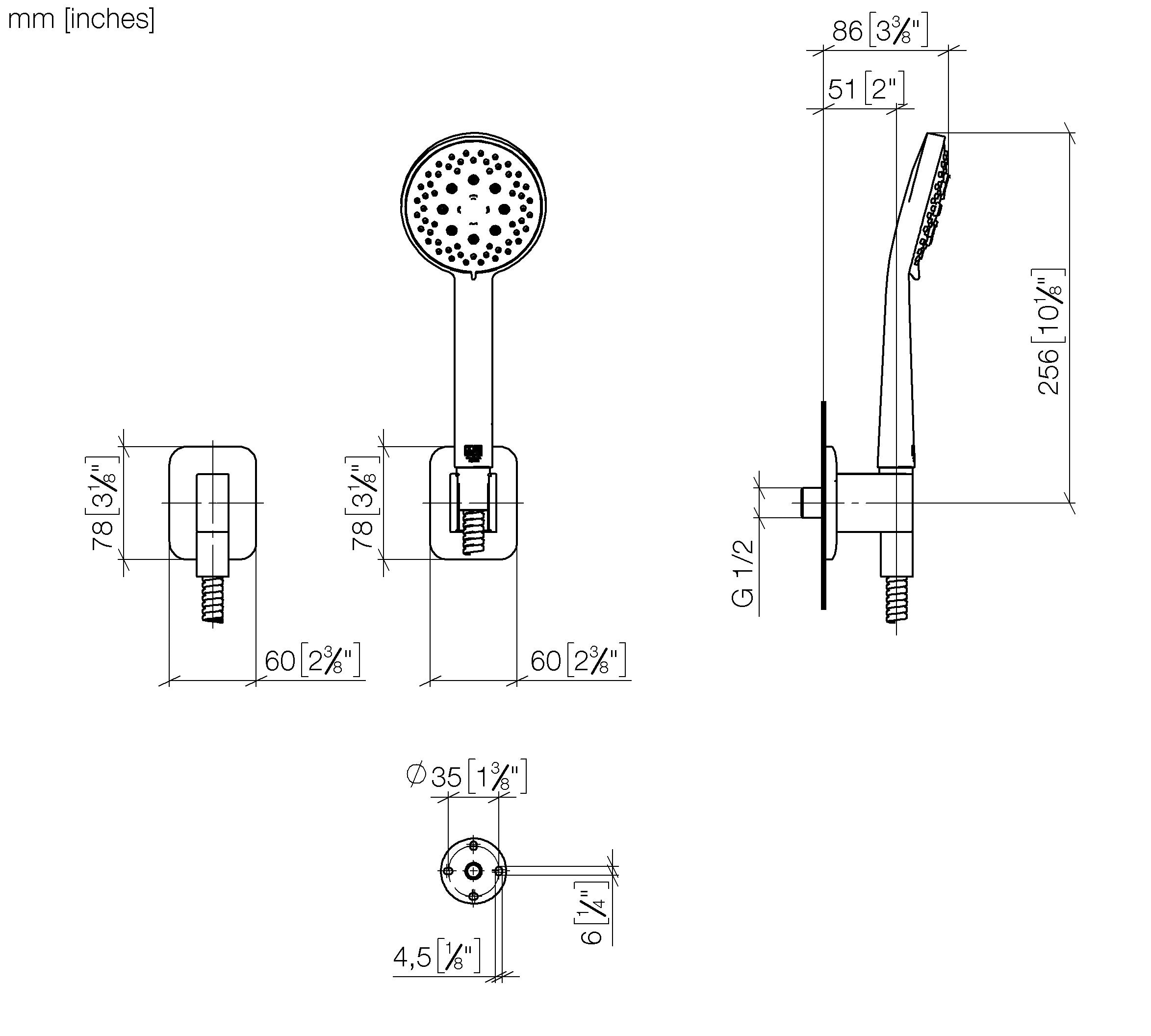 Liss Hand Shower Set With Individual Rosettes Chrome II