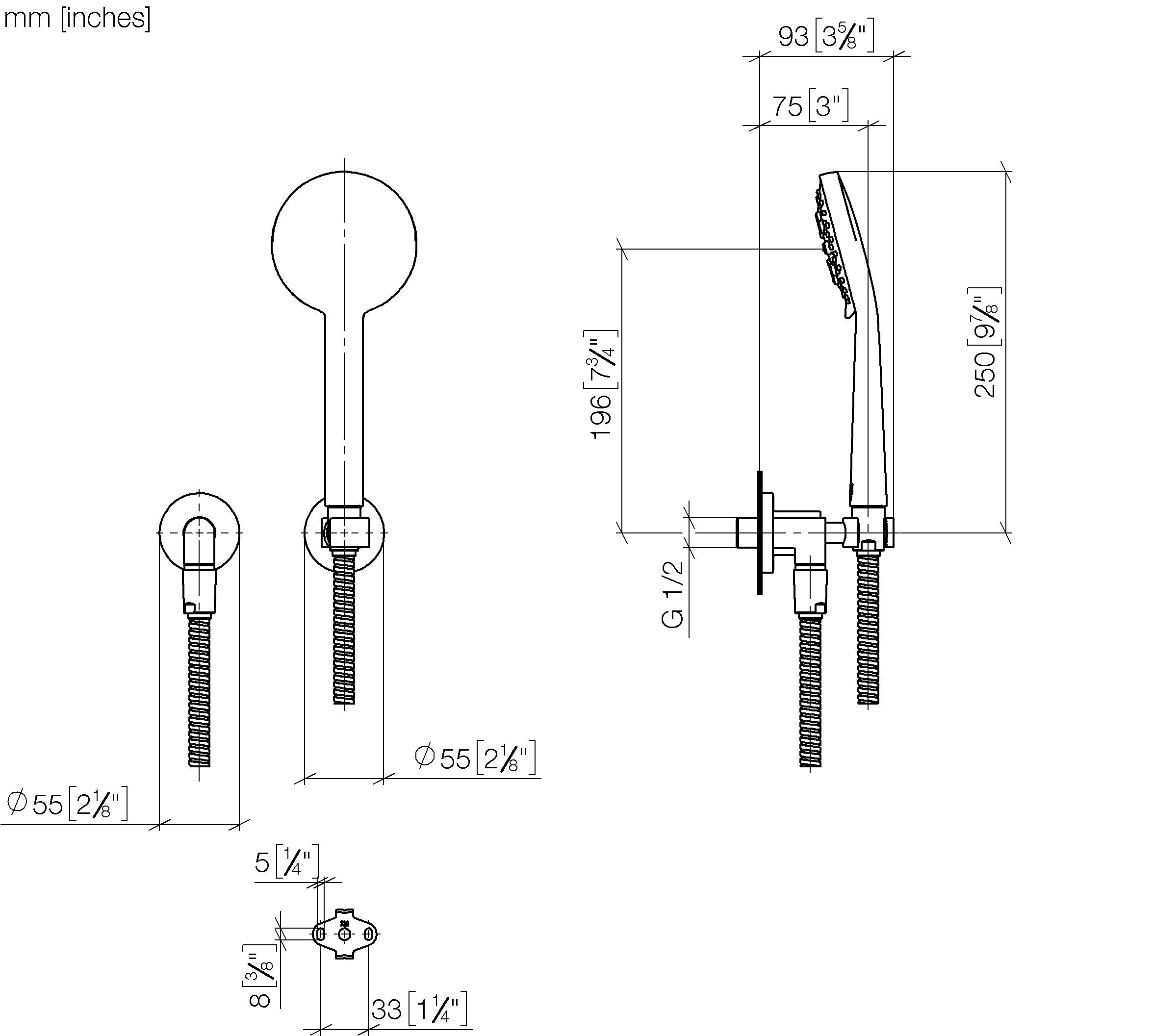 Tara Hand Shower Set With Individual Rosettes Chrome II