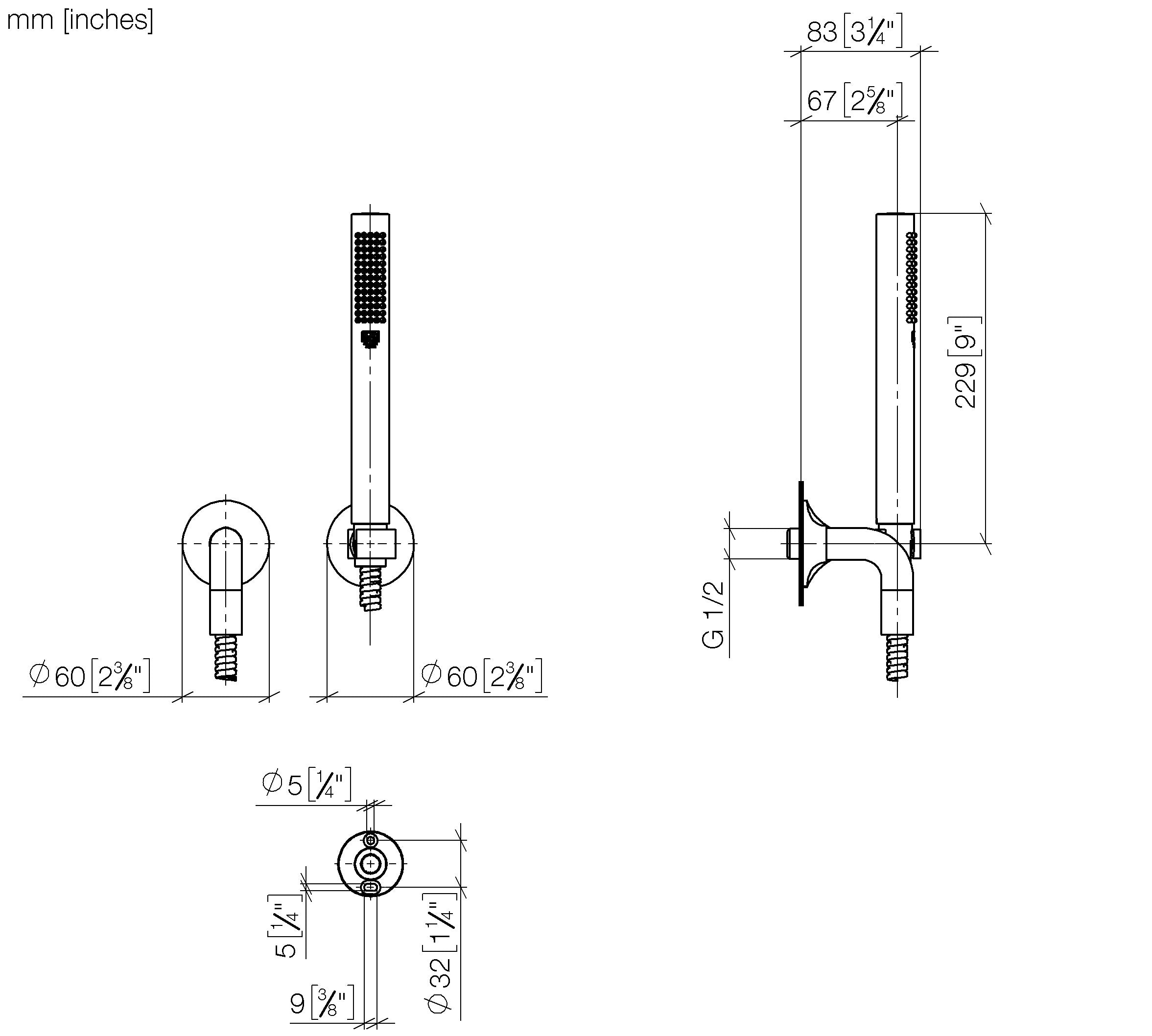 Vaia Hand Shower Set With Individual Rosettes Chrome