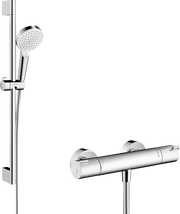 Crometta Shower system 100 Vario with Ecostat 1001 CL thermostatic mixer and shower rail 65 cm