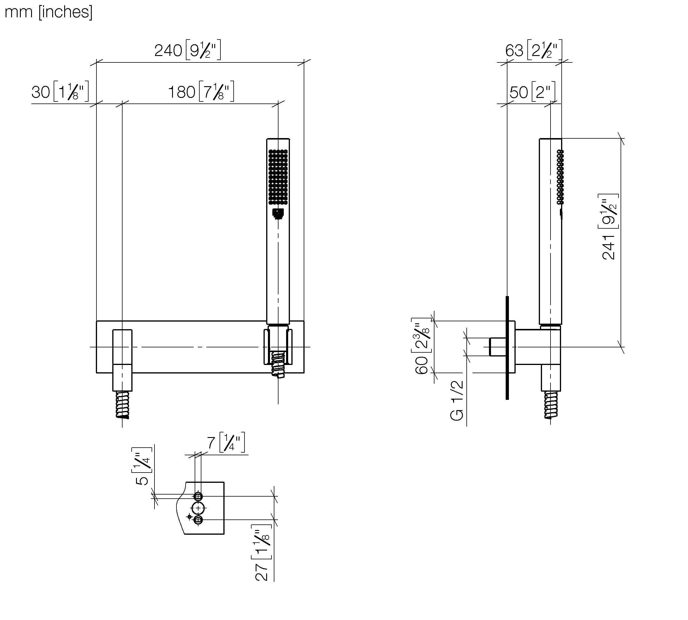 Hand Shower Set With Cover Plate Chrome