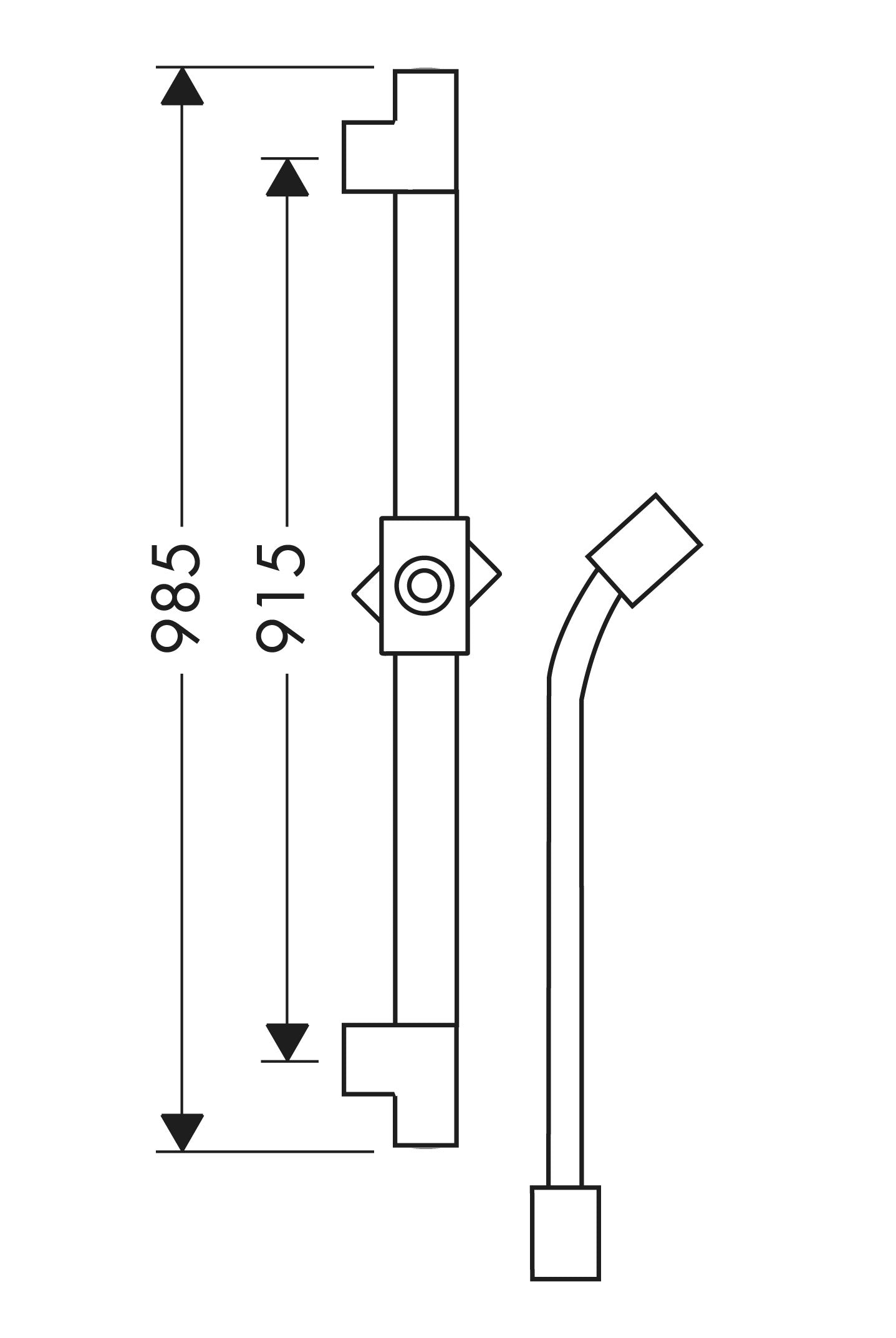 AXOR Starck Shower rail 0.90 m with shower hose 1.60 m