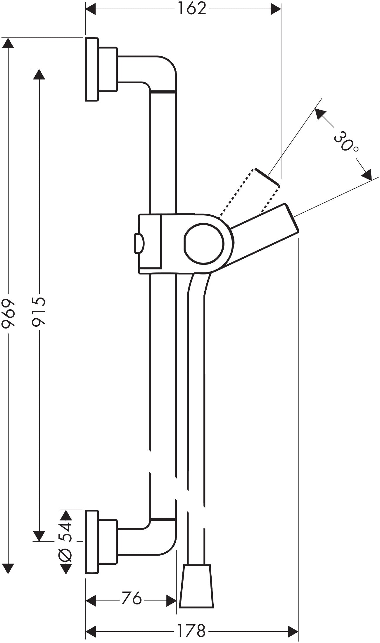 AXOR Citterio Shower rail 0.90 m with shower hose 1.60 m