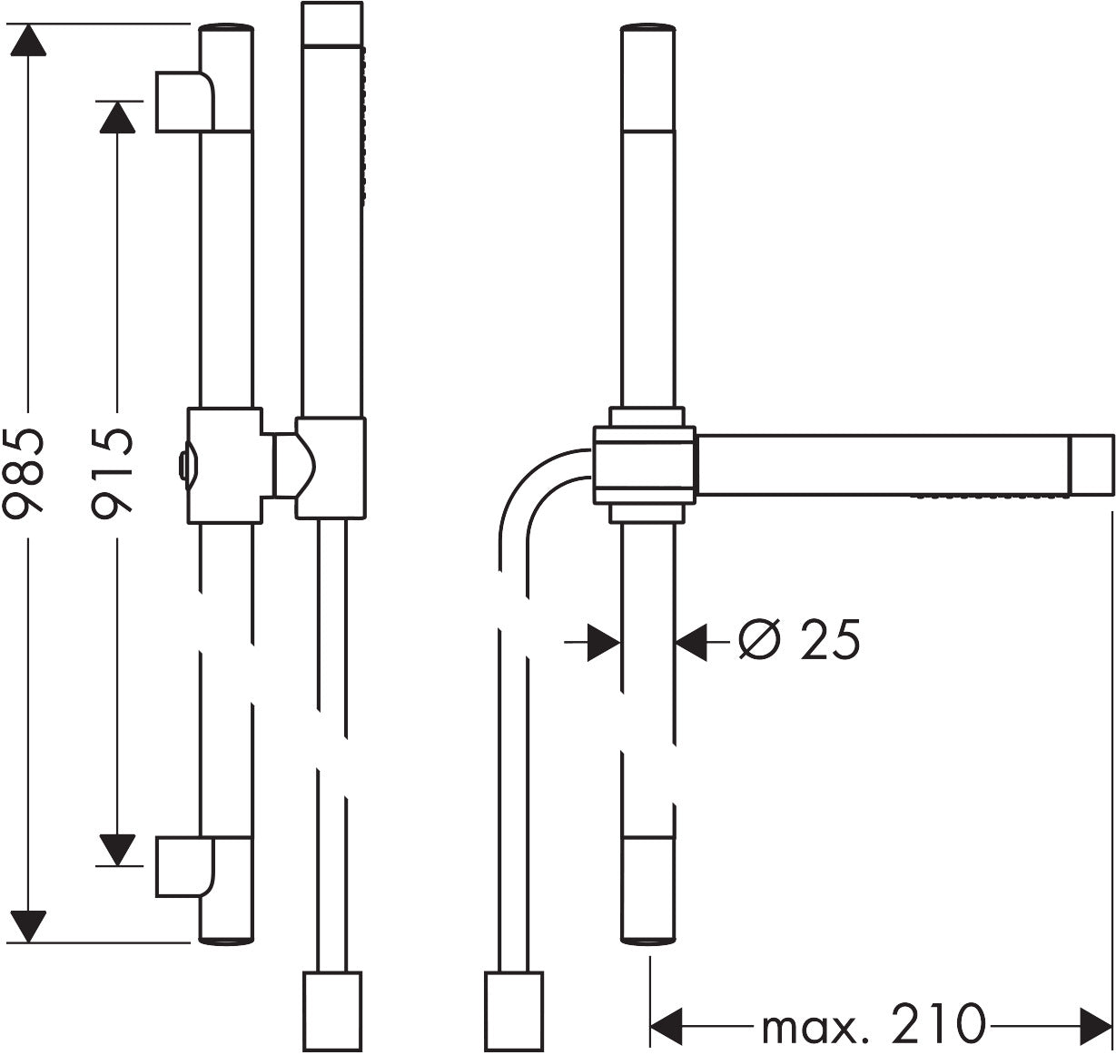 AXOR Starck Shower set 0.90 m with 2jet baton hand shower