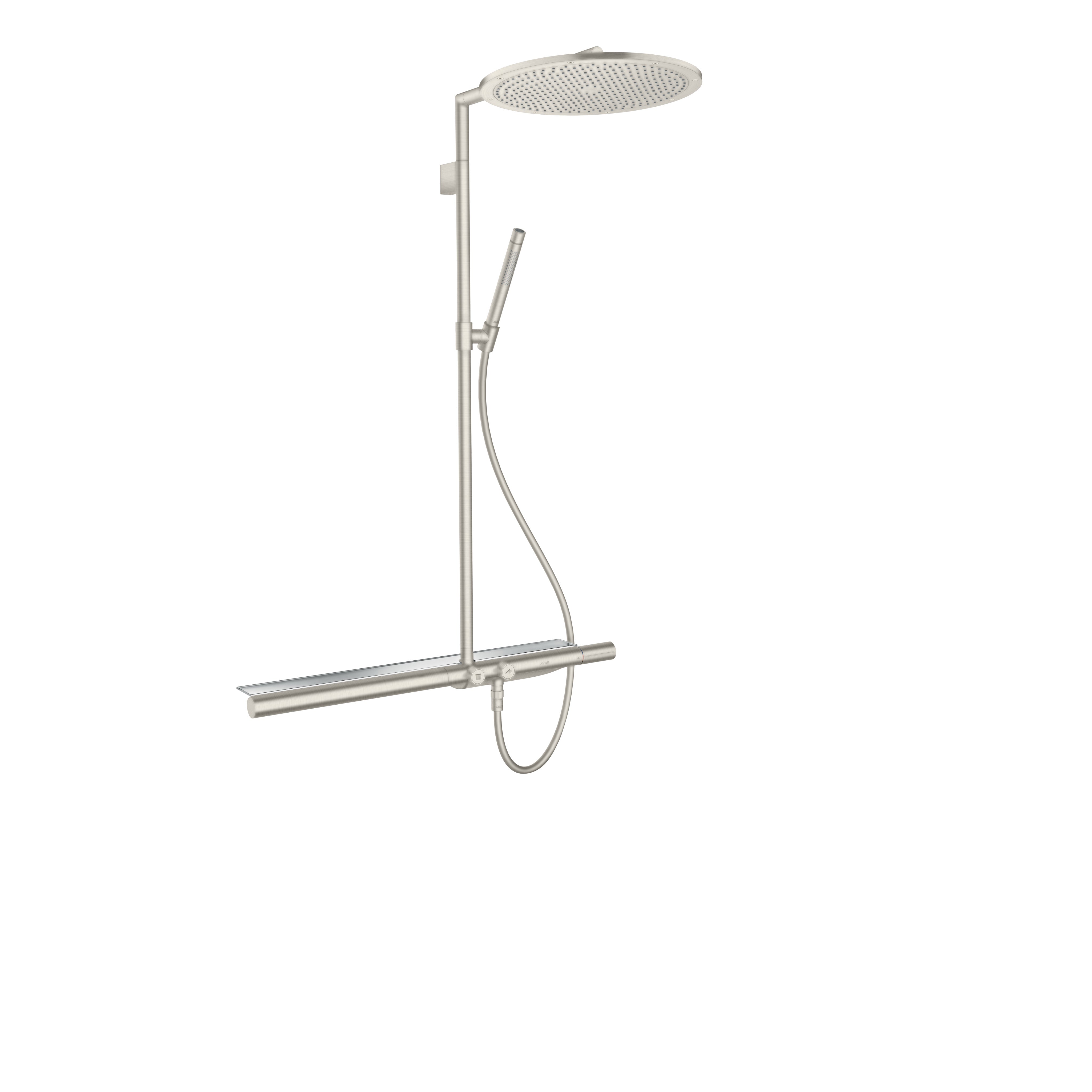AXOR ShowerSolutions Showerpipe with thermostatic mixer 800 and 1jet overhead shower 350