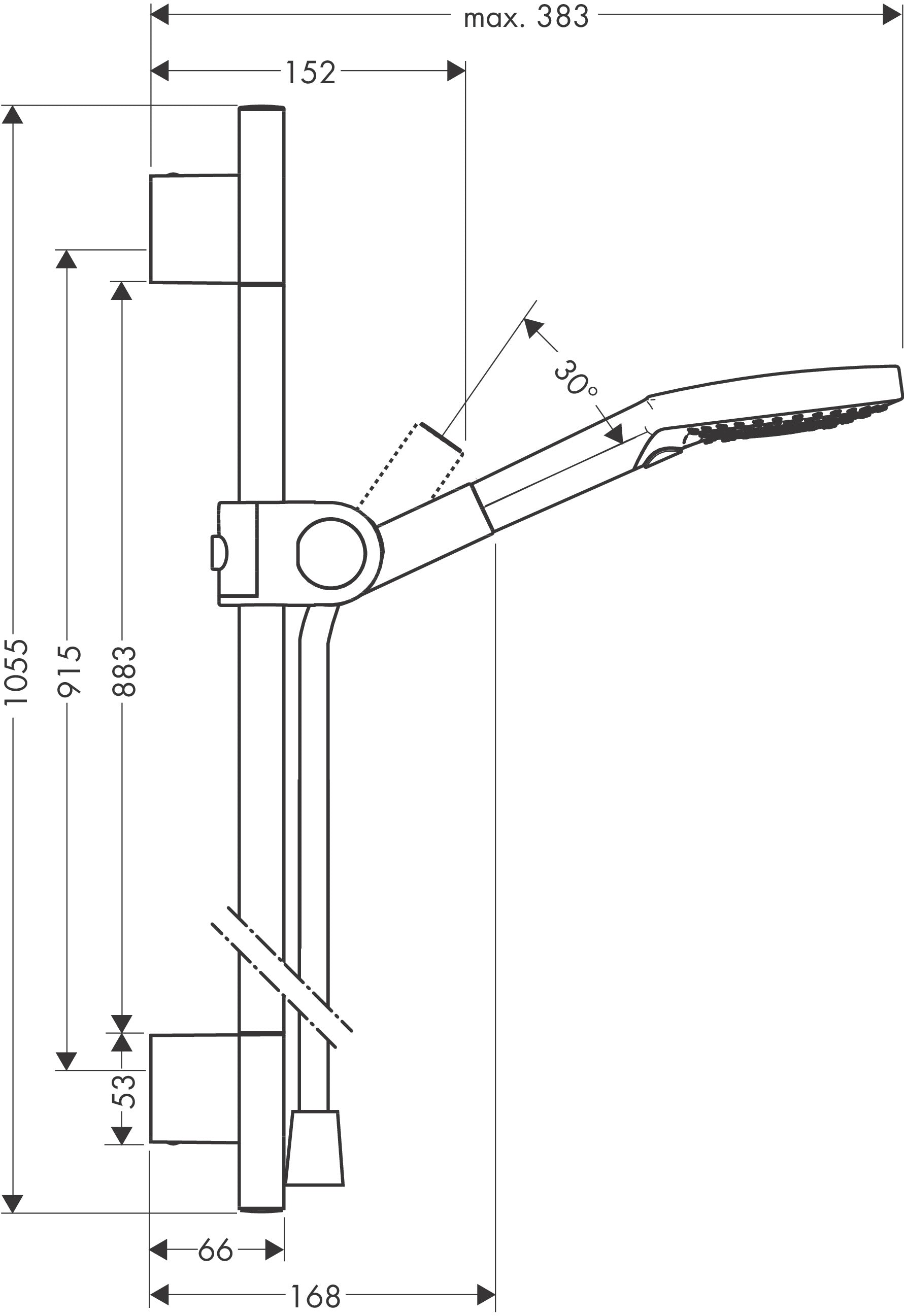 AXOR Uno Shower set 0.90 m with 3jet hand shower 120