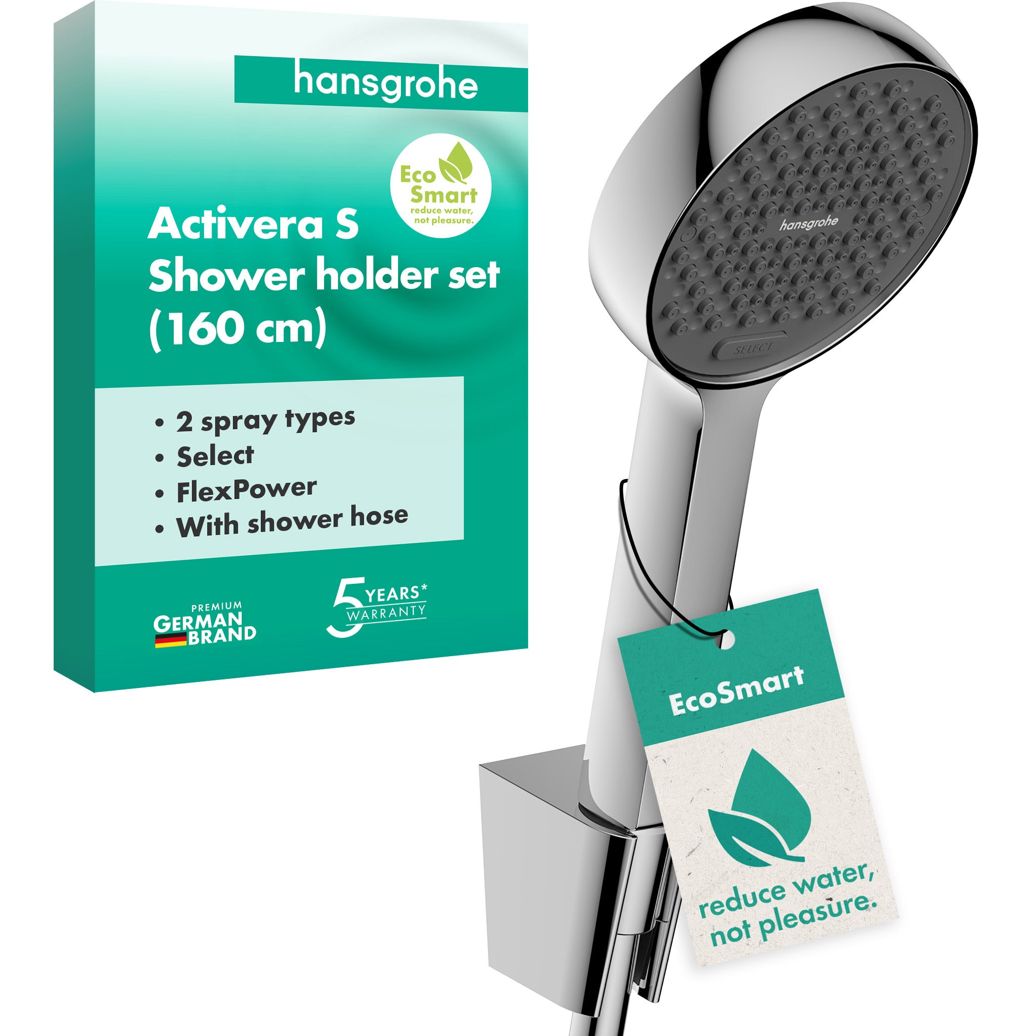 Activera Select S Shower holder set 95 2jet EcoSmart with shower hose 160 cm