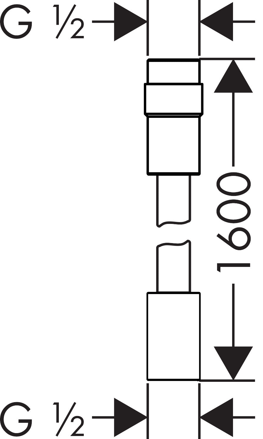 Shower hose 1.60 m with volume control