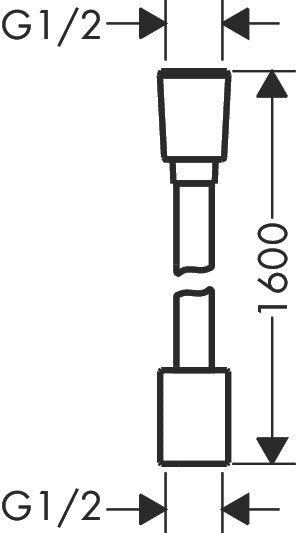 AXOR ShowerSolutions Textile shower hose 1,60 m with conical and cylindrical nut
