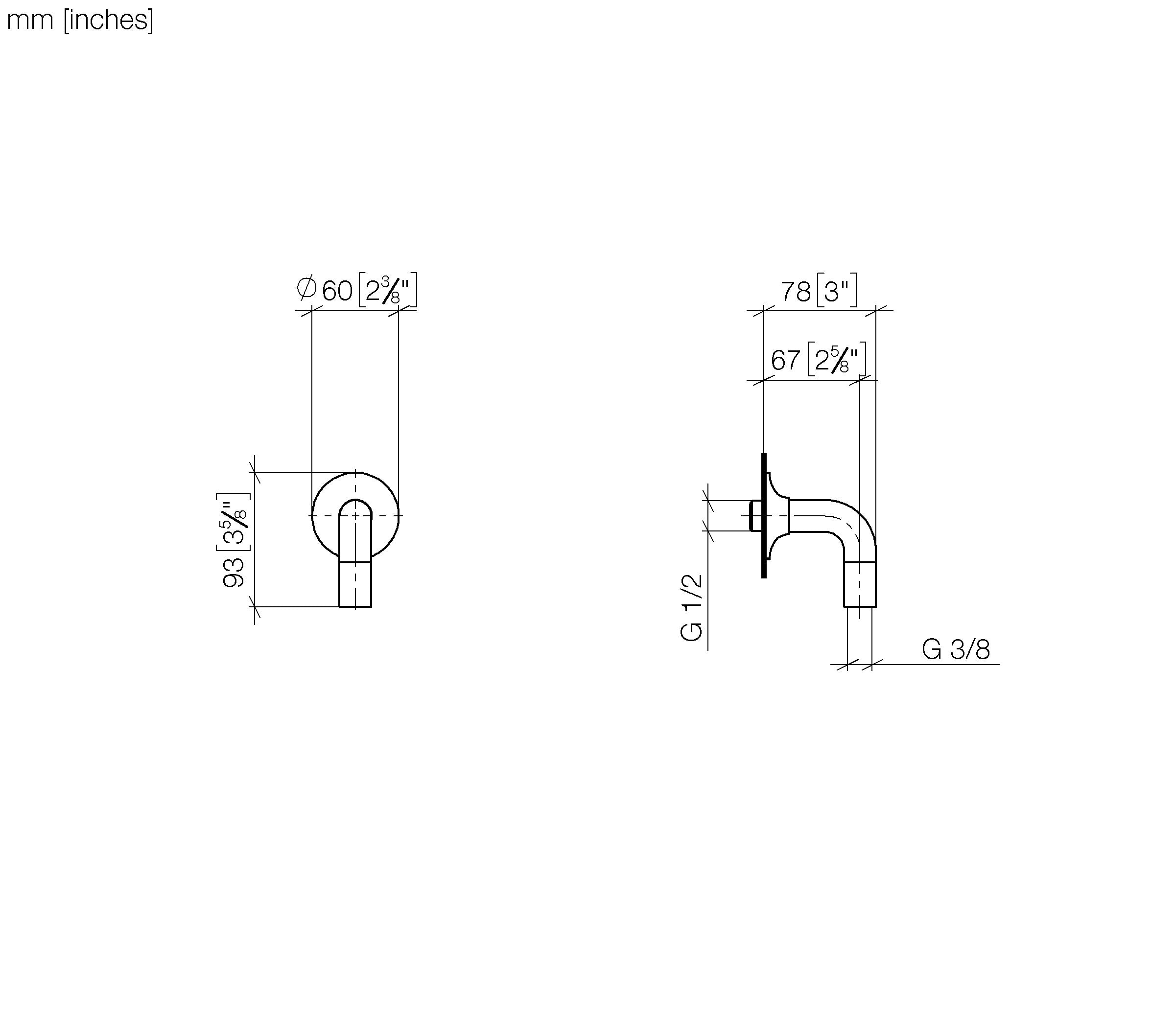 Vaia Wall Elbow Chrome