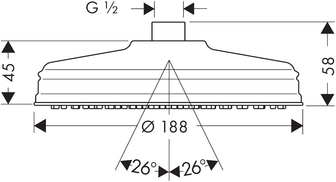 AXOR Montreux Overhead shower 180 1jet Classic