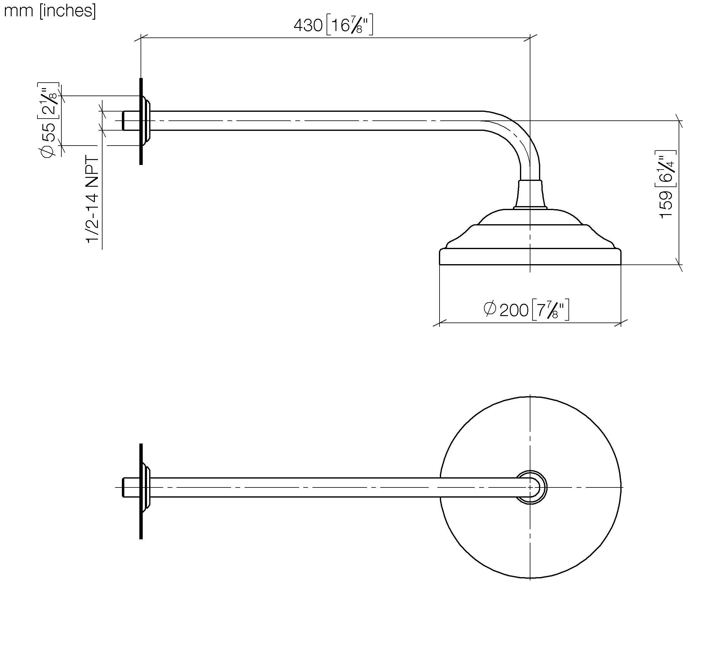 Madison Rain Shower With Wall Fixing Flowreduce 200 mm Chrome