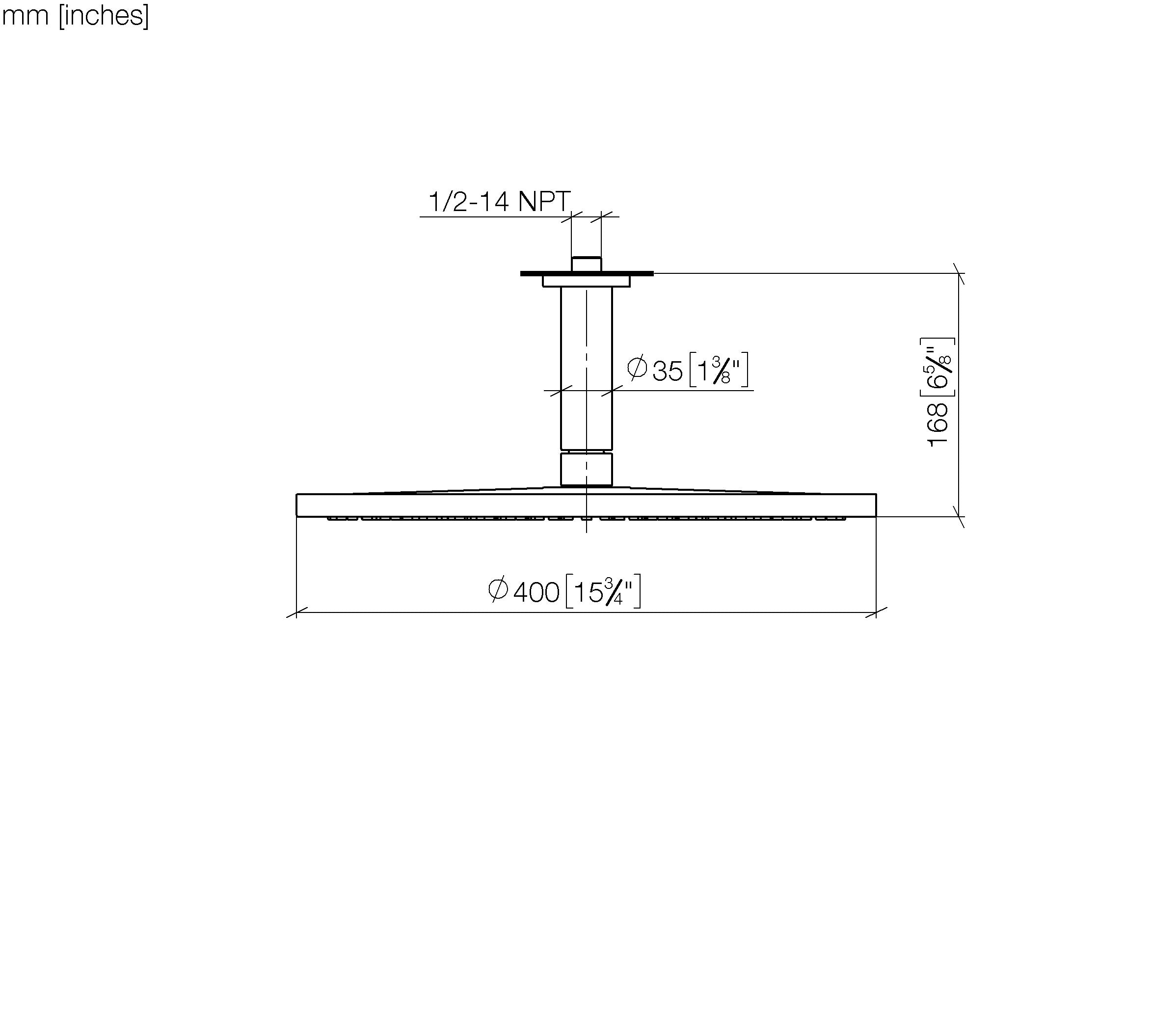 Rain Shower With Ceiling Fixing Flowreduce 400 mm Chrome