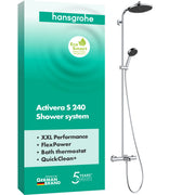 Activera S Showerpipe 240 1jet EcoSmart with bath thermostat Ecostat Fine