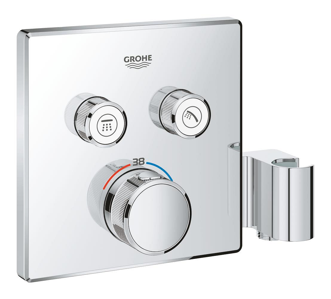 Grohtherm SmartControl Thermostat for concealed installation with 2 valves and integrated shower holder