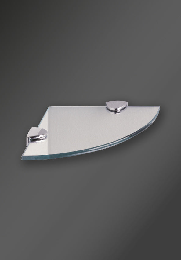 ROUND CORNER SHELF AND BRACKET SET CHROME