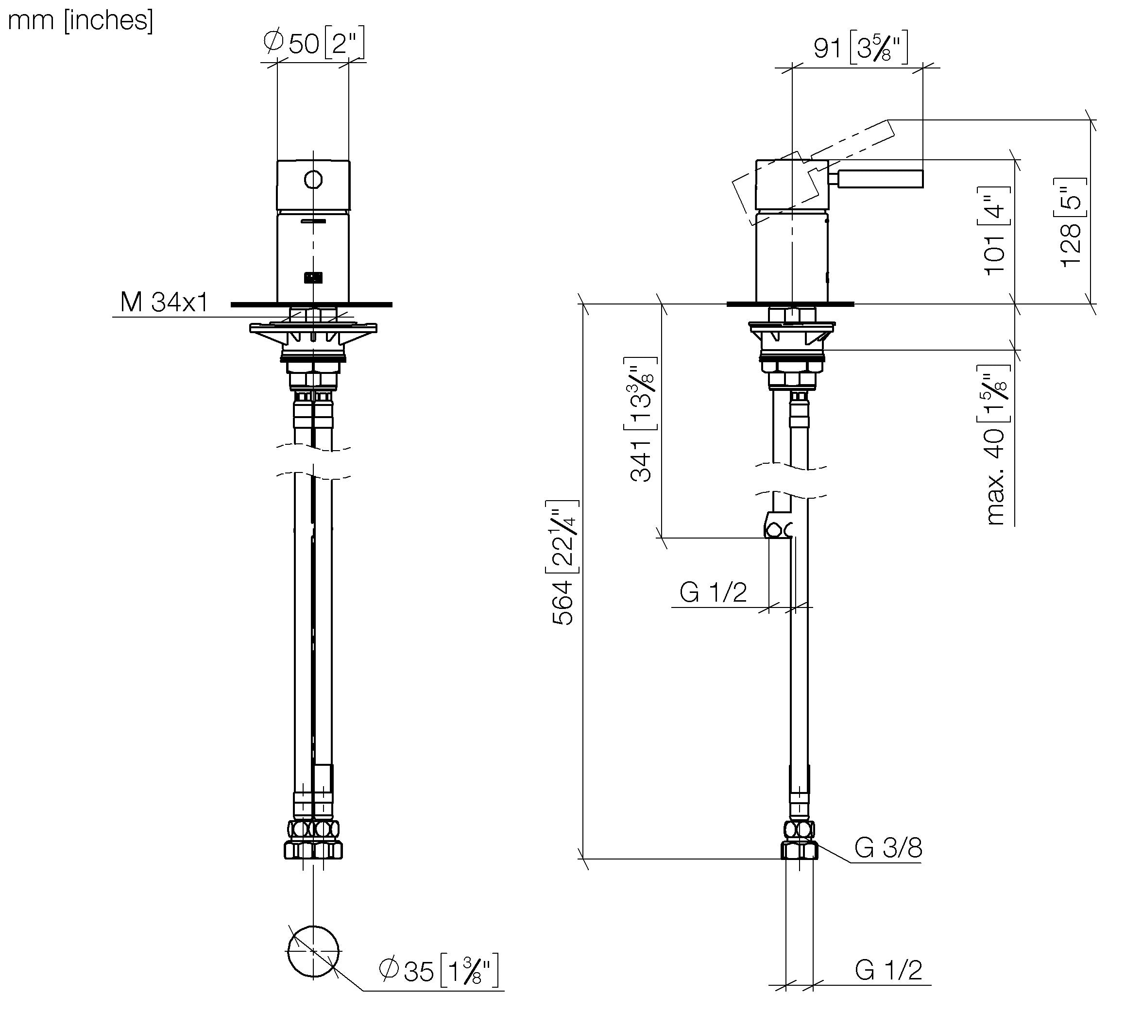 Meta Single Lever Bath Mixer For Bath Rim Or Tile Edge Installation Chrome