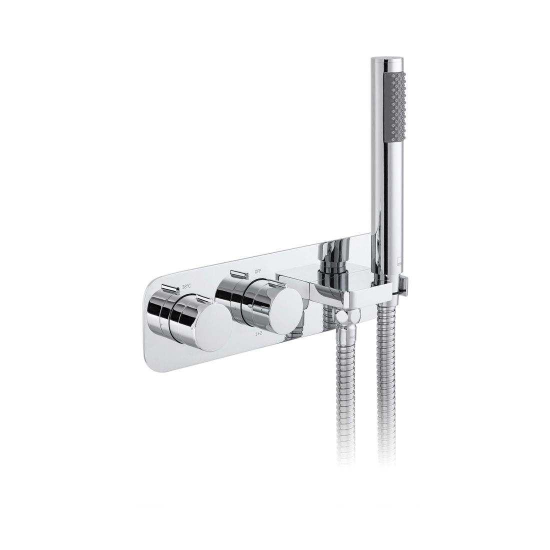 Tablet Altitude 2 Outlet 2 Handle Concealed Thermostatic Valve with Integrated Outlet Handset and Hose