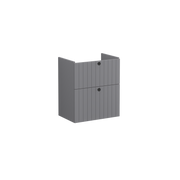 Root Groove Washbasin Unit, with two drawers, compact, Matt Grey, without washbasin