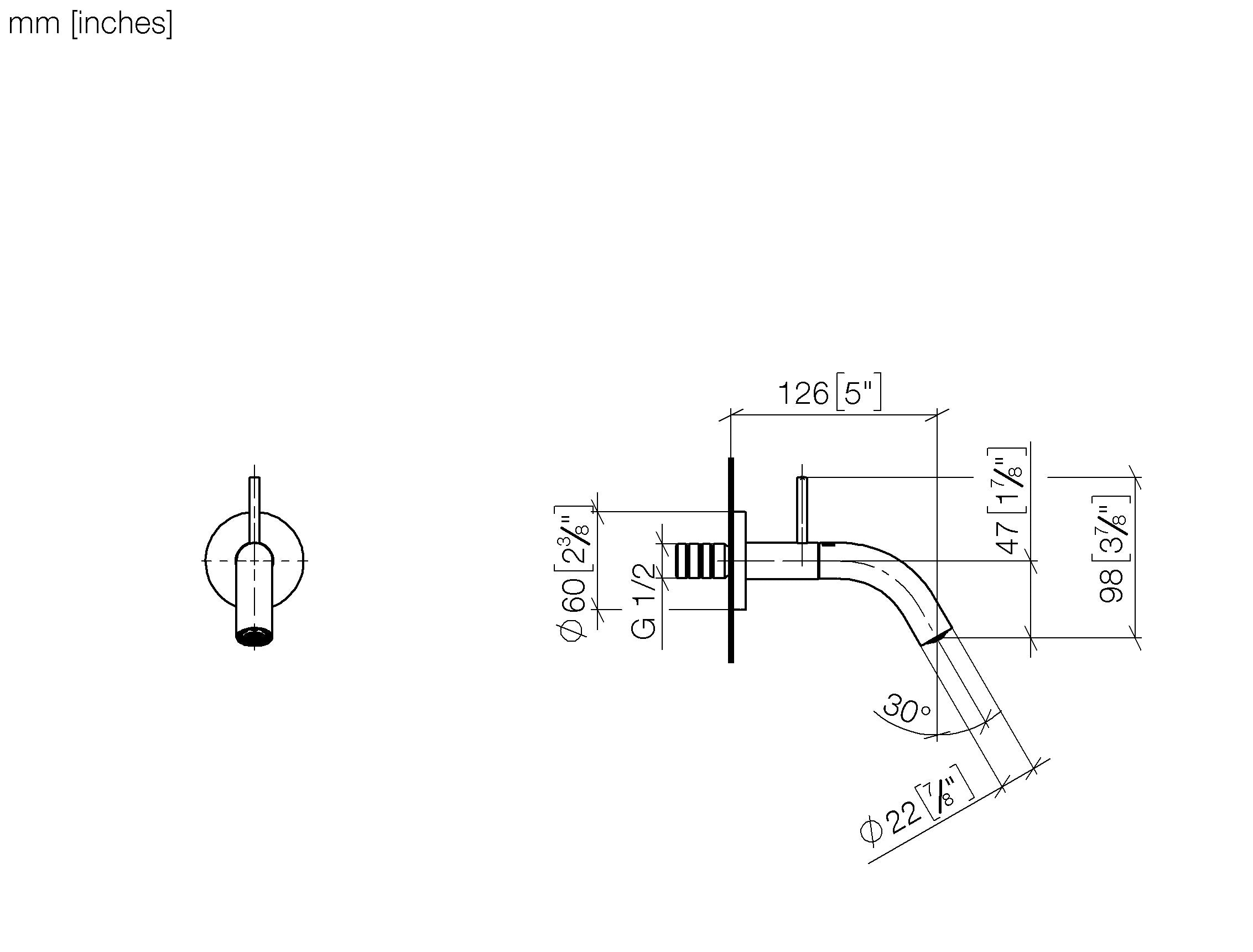 Meta Wall Mounted Valve Cold Water Without Pop Up Waste Chrome