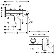 Metris Single lever basin mixer for concealed installation with spout 16.5 cm