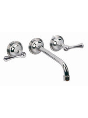 ASBURY - Black Ceramic Lever 3 Hole Wall Basin