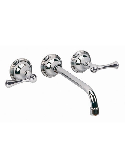 ASBURY - White Lever 3 Hole Wall Basin