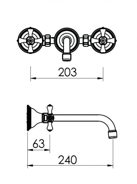 EDWARDIAN - 3 Hole Basin Mixer