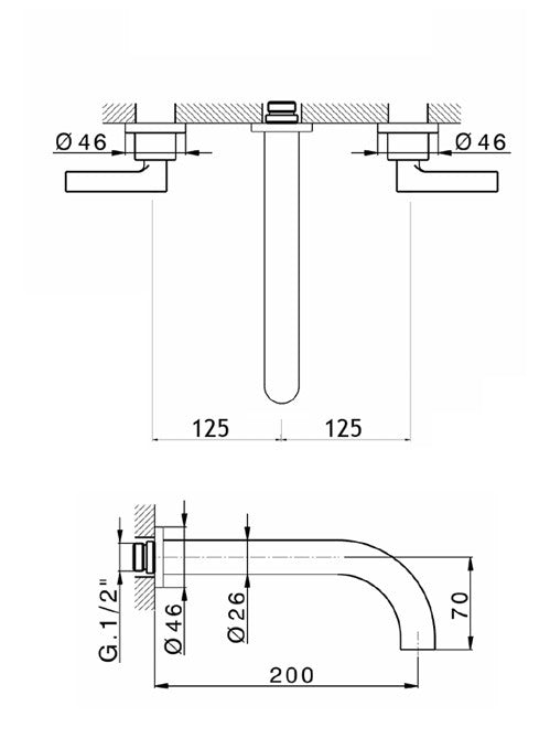 LAYLA - Wall Basin - Lever