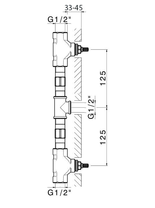 IZZY - 3 Hole Wall Basin Mixer