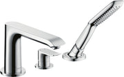 Metris 3-hole rim-mounted single lever bath mixer