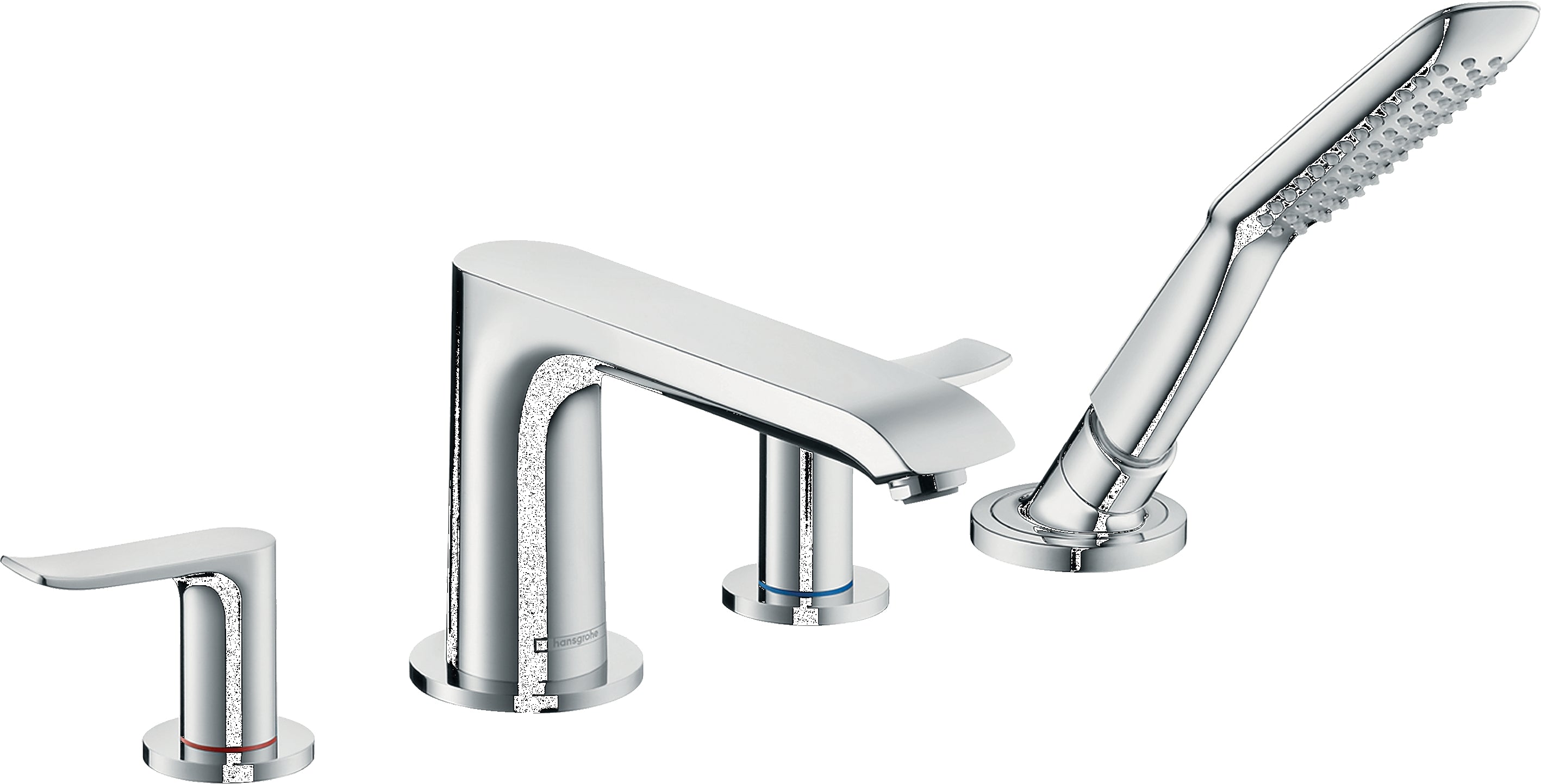 Metris 4-hole rim-mounted bath mixer