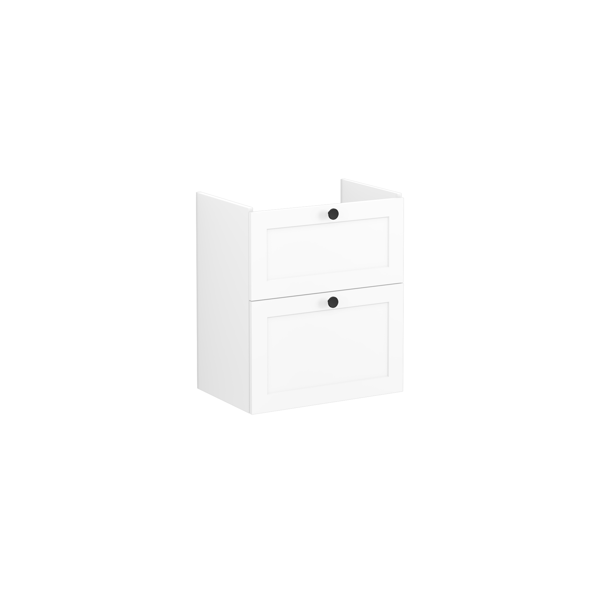 Root Classic Washbasin Unit, with two drawers, compact, Matt White, without washbasin