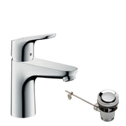Focus Single lever basin mixer 100 with pop-up waste