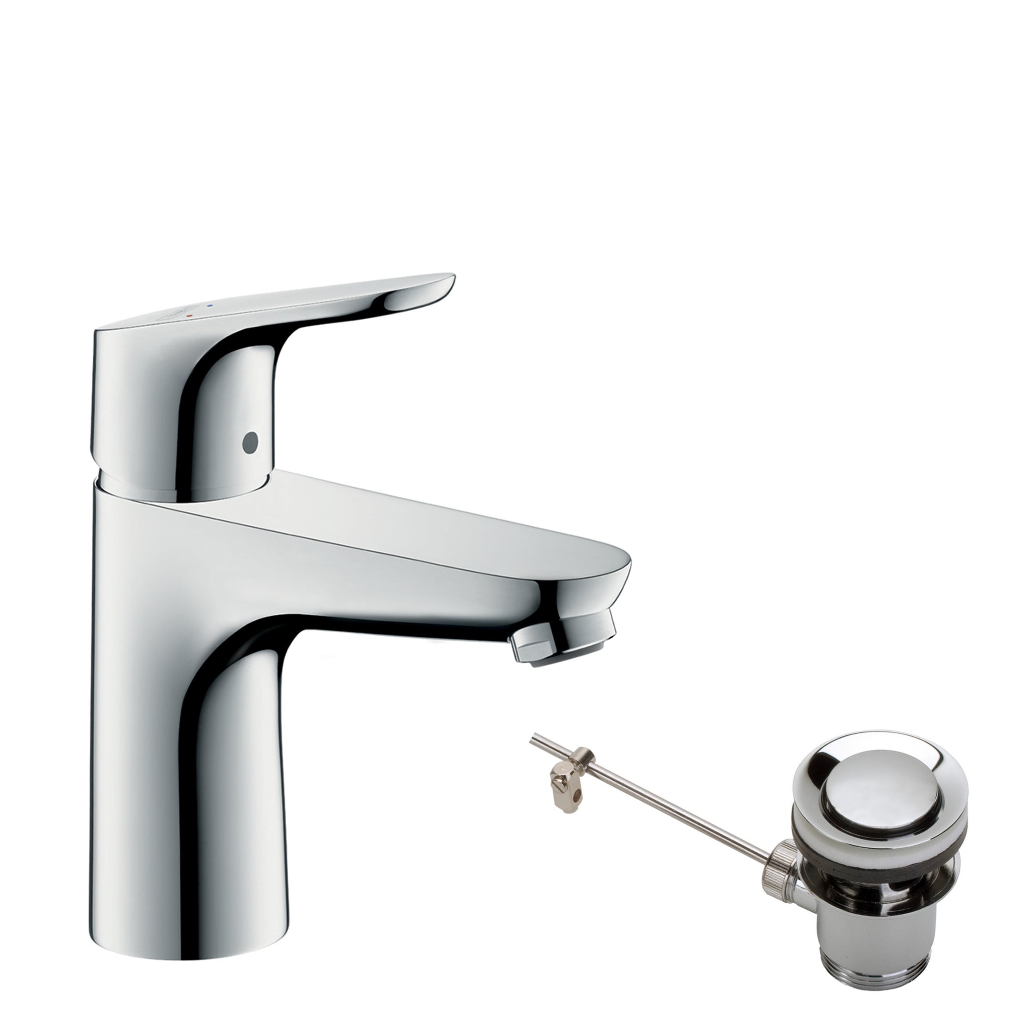 Focus Single lever basin mixer 100 with pop-up waste