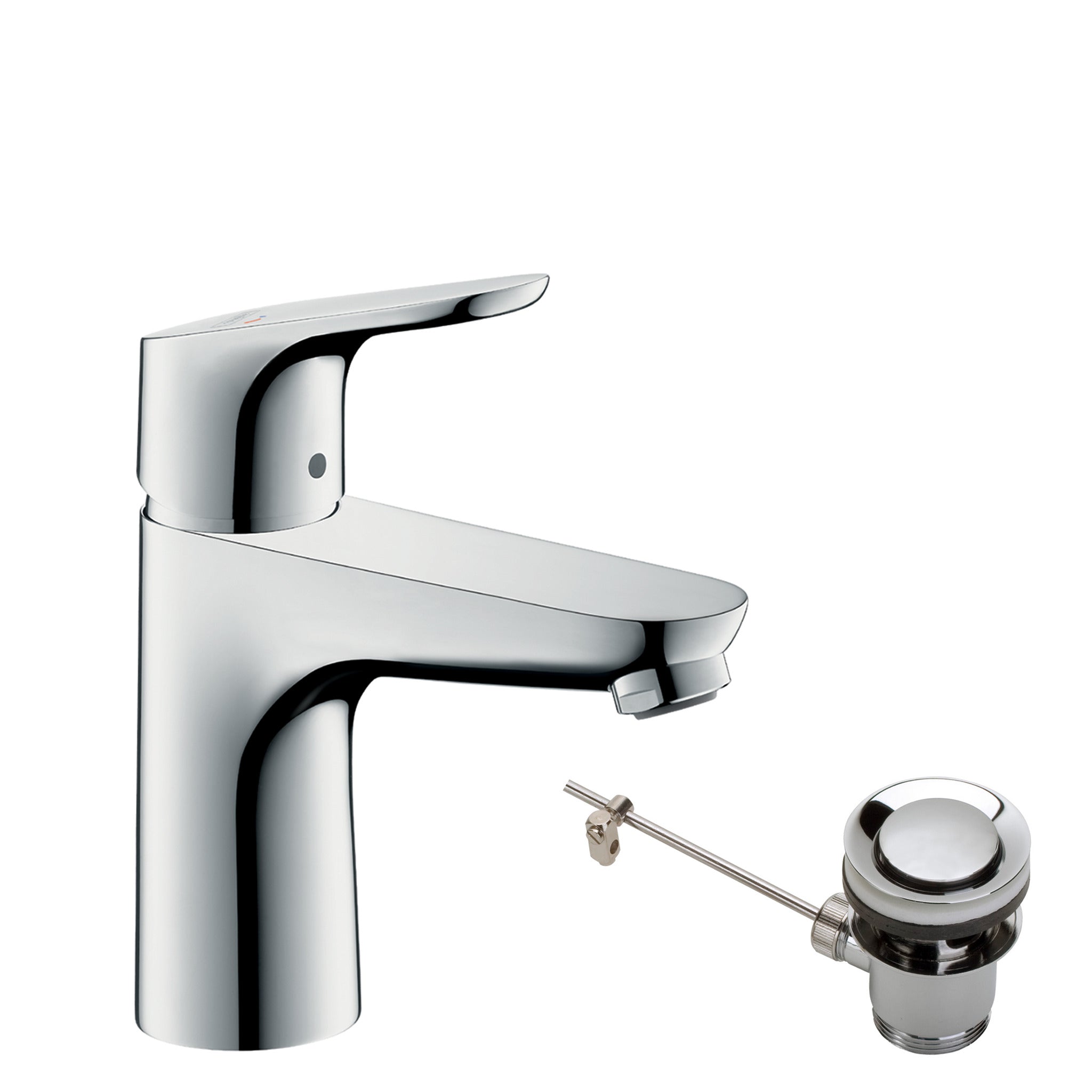 Focus Single lever basin mixer 100 CoolStart with pop-up waste